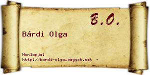 Bárdi Olga névjegykártya